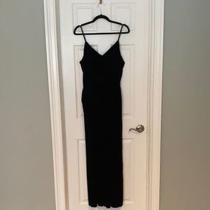 Black velvet jumpsuit